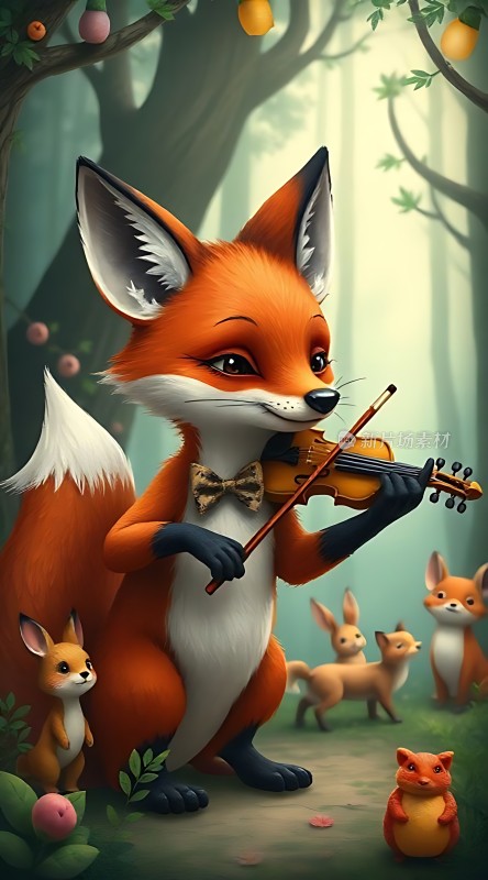 森林音乐会上的小狐狸