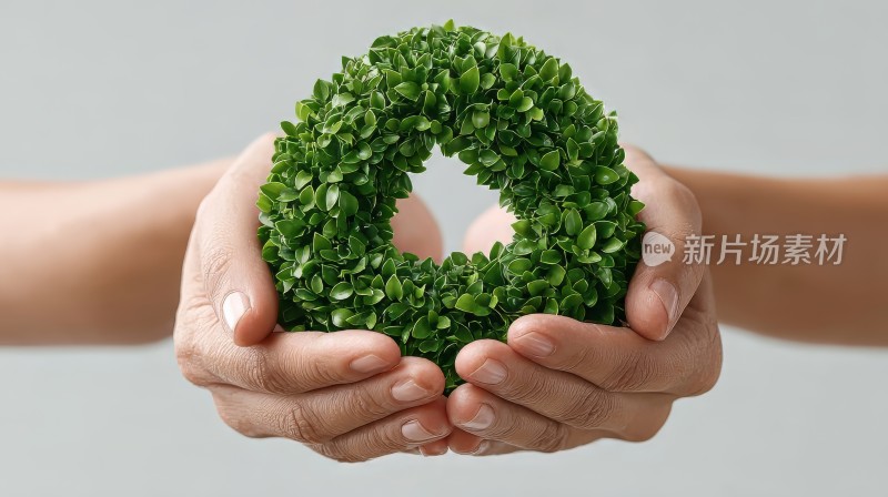 双手呵护 绿色环保 爱护生态 保护地球