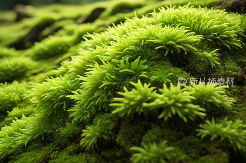 苔藓覆盖着绿苔藓的树干特写风景风光图片