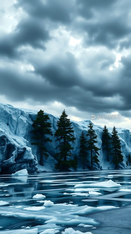 冰封雪原松涛阵阵