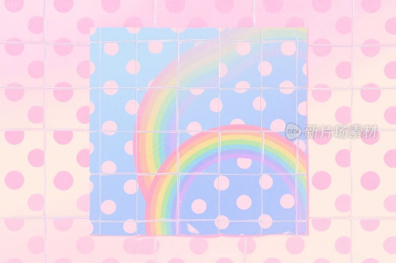 彩色彩虹圆点插画