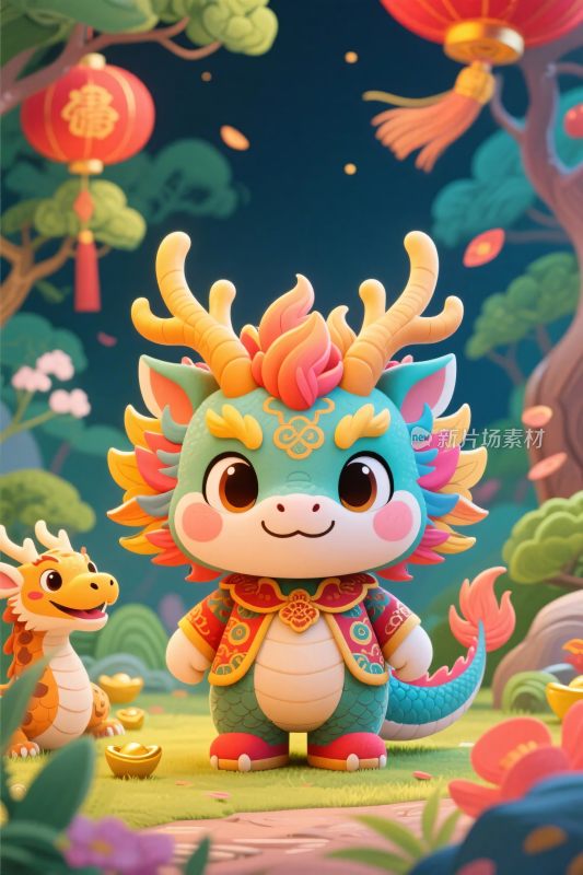 卡通生肖小龙插画