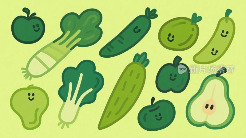 卡通蔬菜水果插画