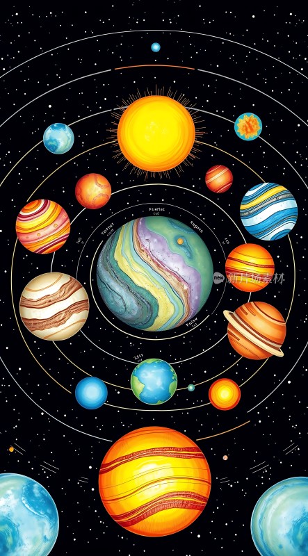 太阳系行星艺术图