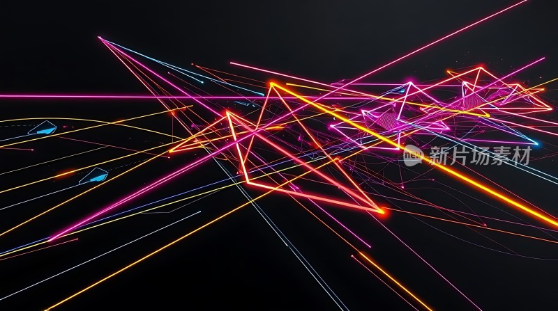 五彩斑斓的光线交织