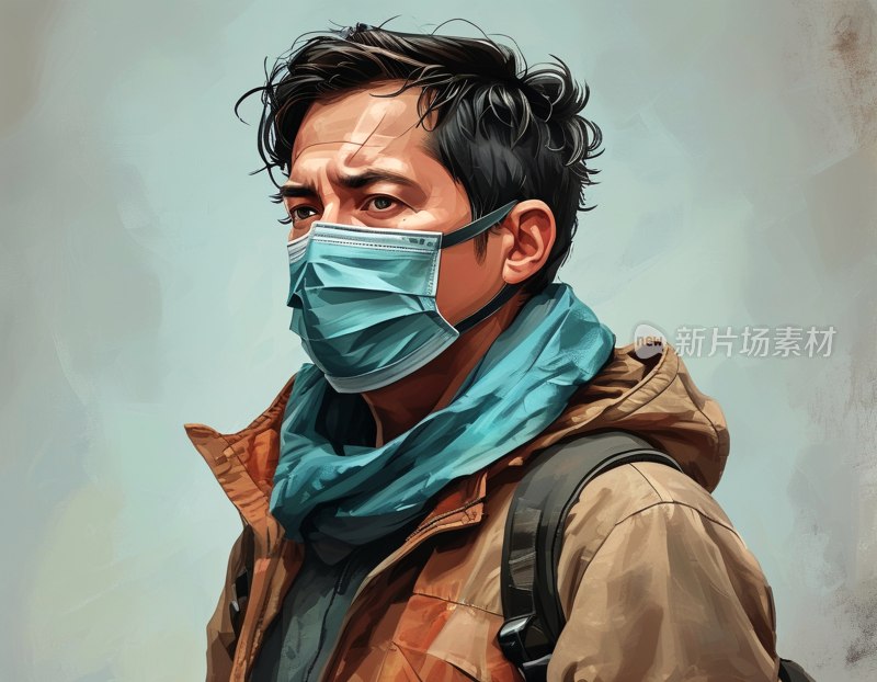 戴口罩男子患病