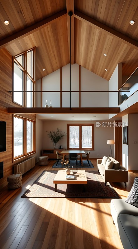 现代木制家居温馨明亮的生活空间