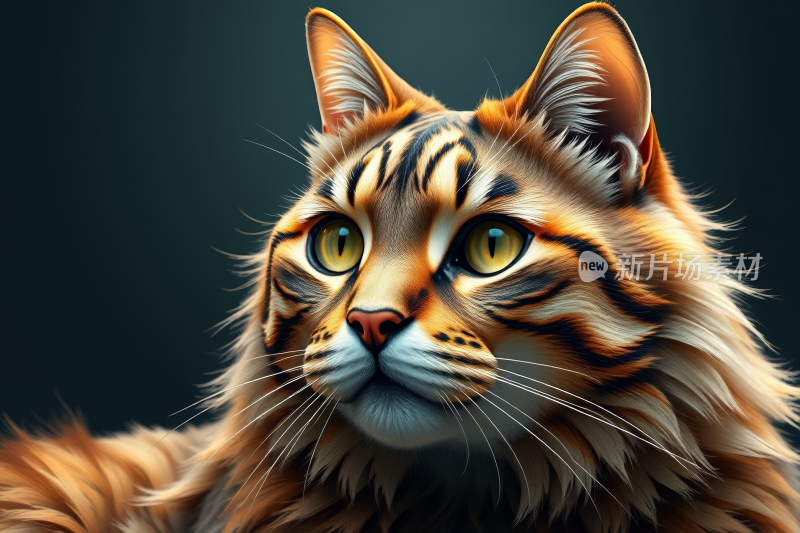 一只猫正在看着一些笑容灿烂的东西高清图片