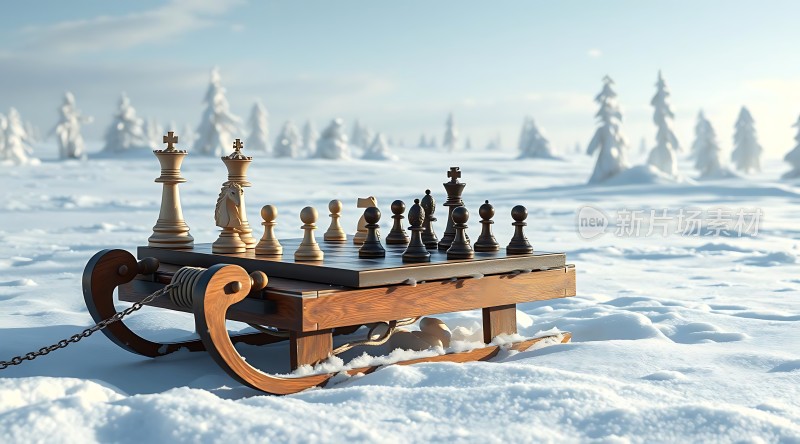 雪地上的国际象棋对弈