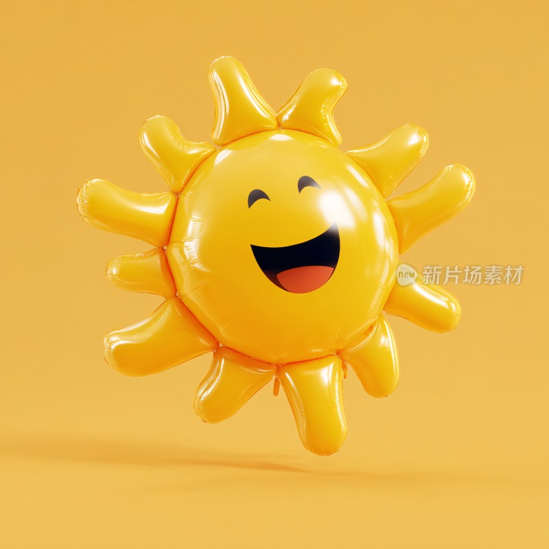 可爱笑脸充气太阳插画