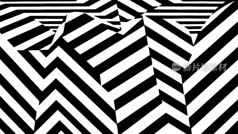 黑白条纹几何图案插画