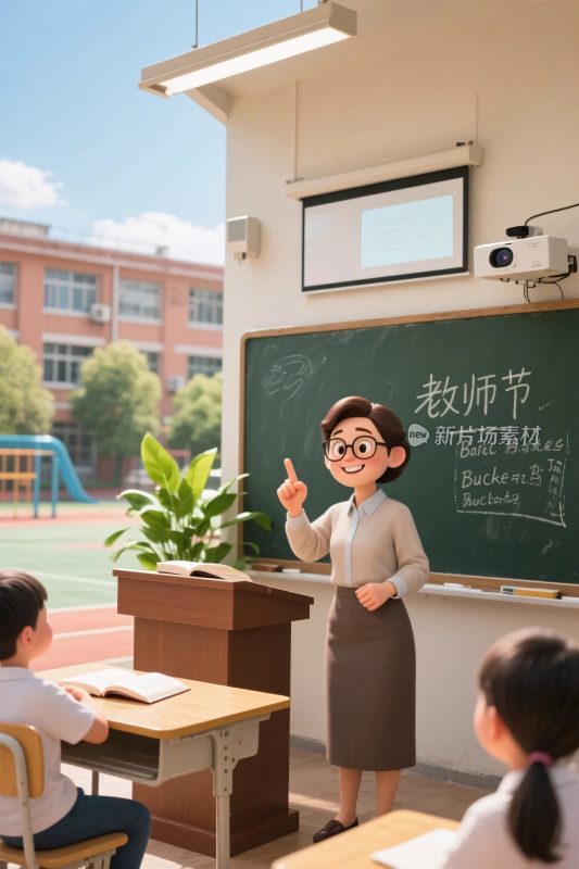 教师授课教室插画