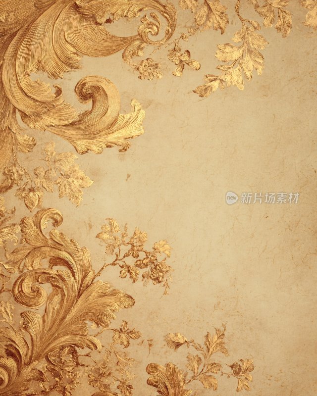 金色复古花纹背景图
