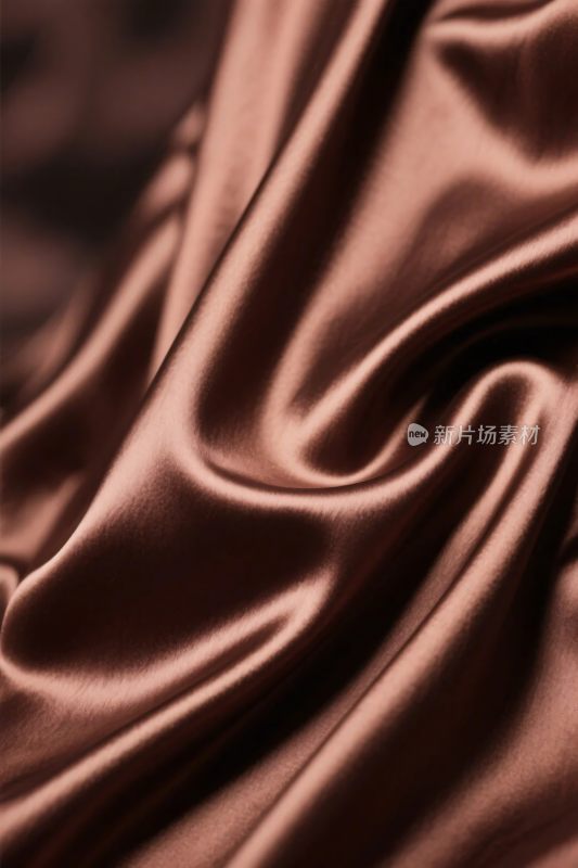 棕色丝绸布料纹理特写