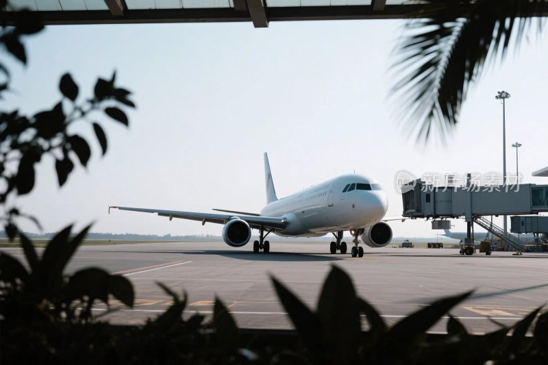 机场场景中的客机停靠