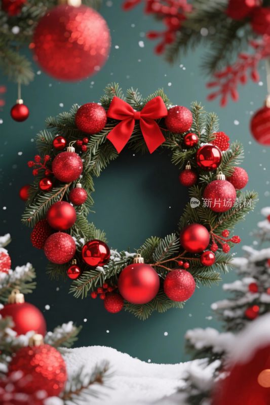喜庆圣诞花环装饰