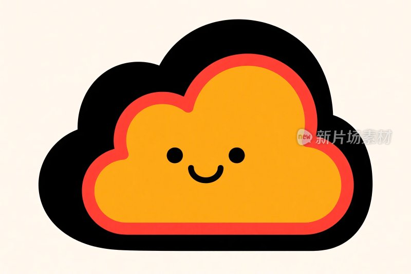 可爱笑脸云朵插画