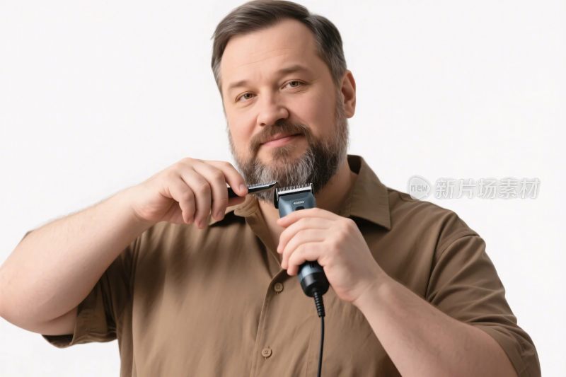 男子修剪胡须