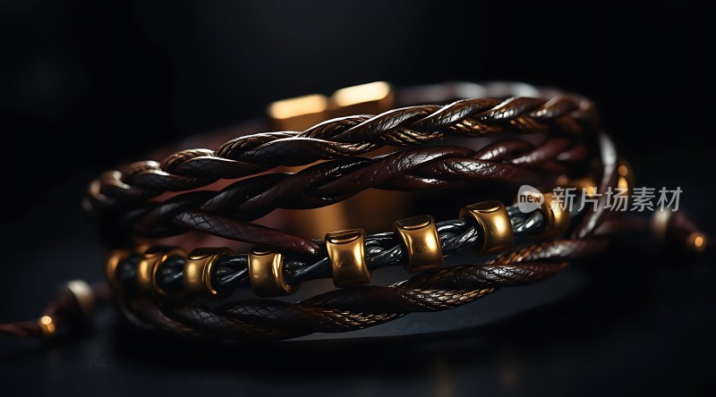 新片场素材 金属扣编织手链