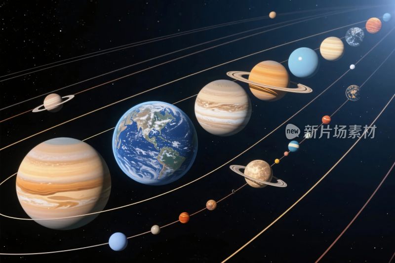 太阳系行星轨道分布图