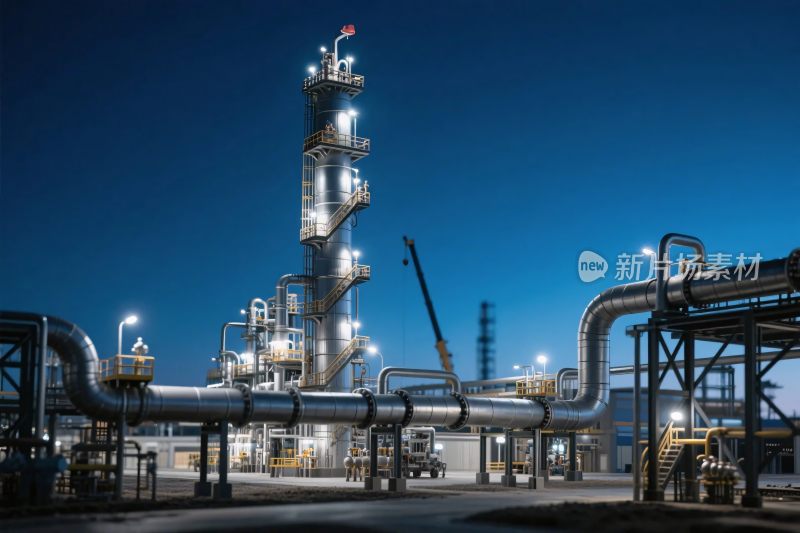 工业设施夜景摄影