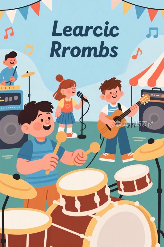卡通乐队演出插画