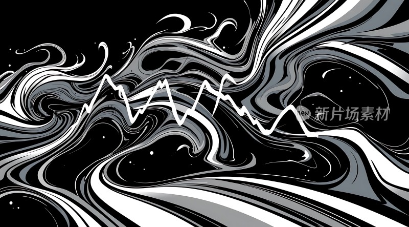 黑白交织的艺术风暴