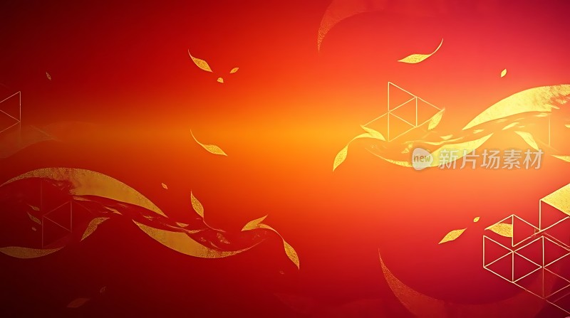 金叶舞动几何光影