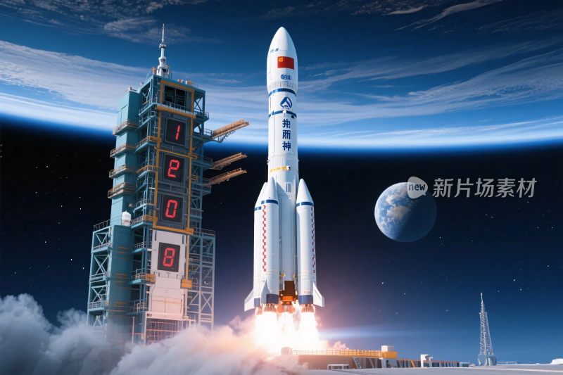 火箭发射航天场景图