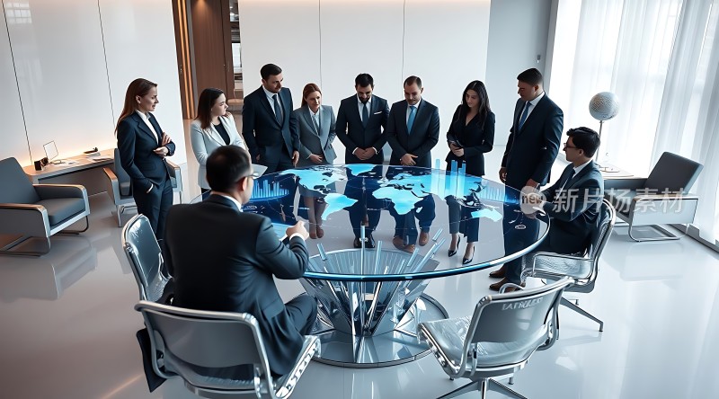 商务会议讨论全球策略