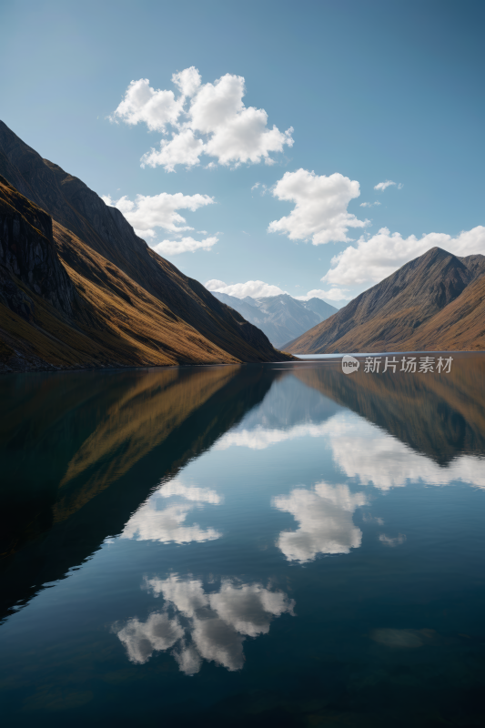 大片水域山脉高清风景图片