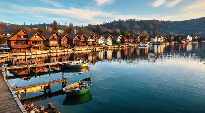 湖畔木屋静谧时光