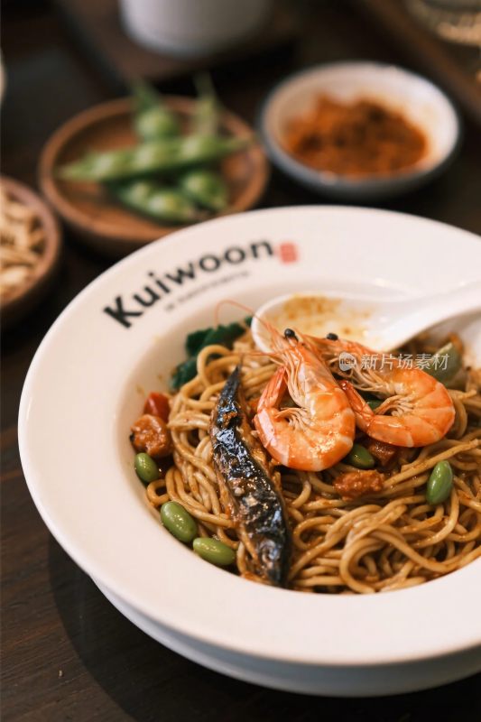 美食面条食材展示