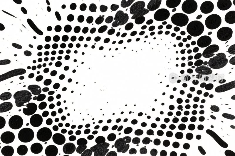 黑白点阵艺术插画