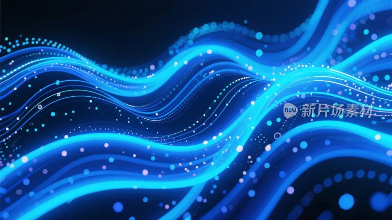 抽象蓝色波浪光影效果