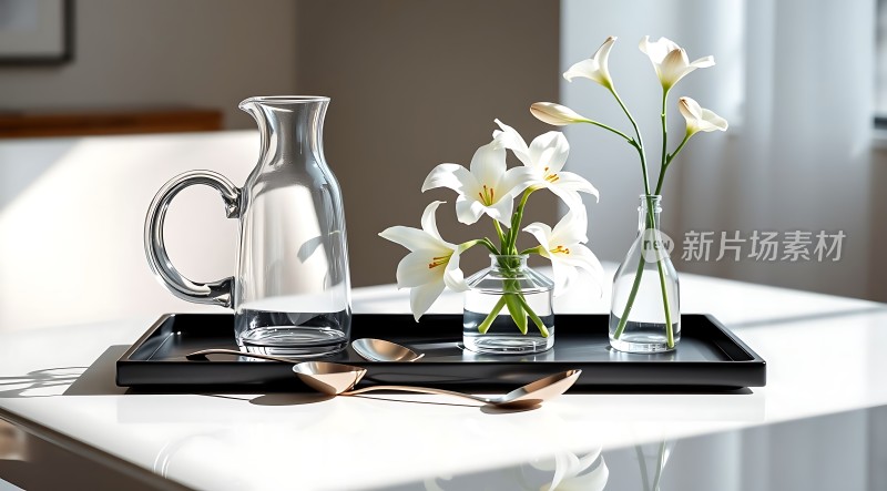 阳光下的优雅花艺展示