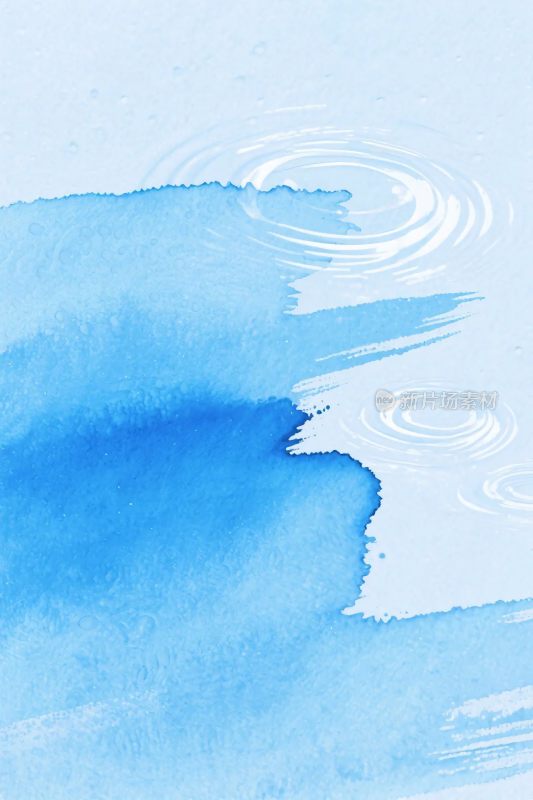 蓝色水彩水波纹理
