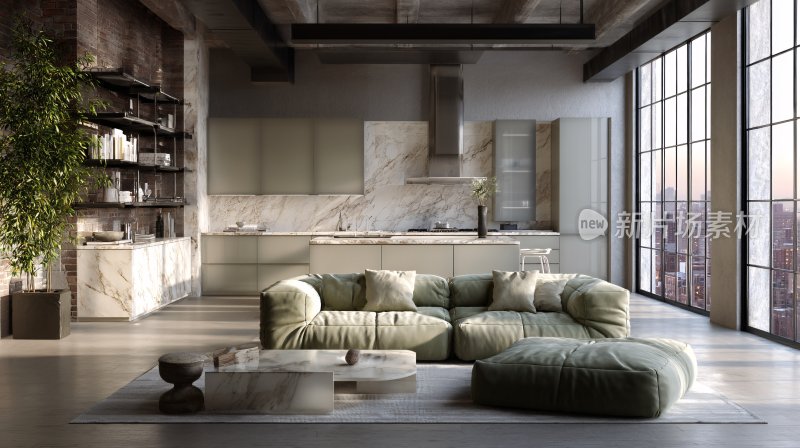 现代简约风客厅室内场景