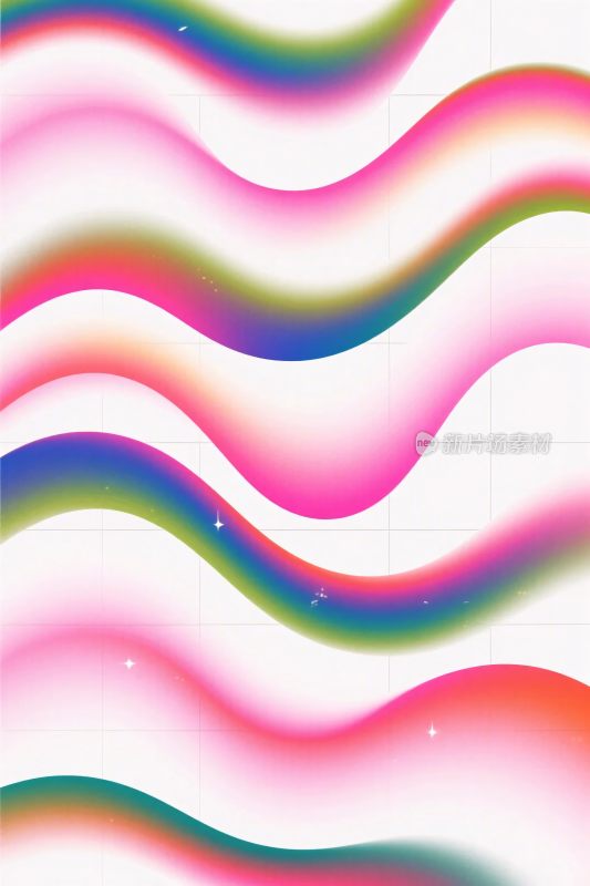 彩色波浪线条插画