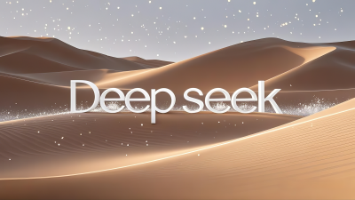 沙漠背景下的“Deep seek”文字