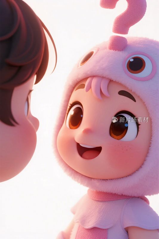 卡通角色互动场景