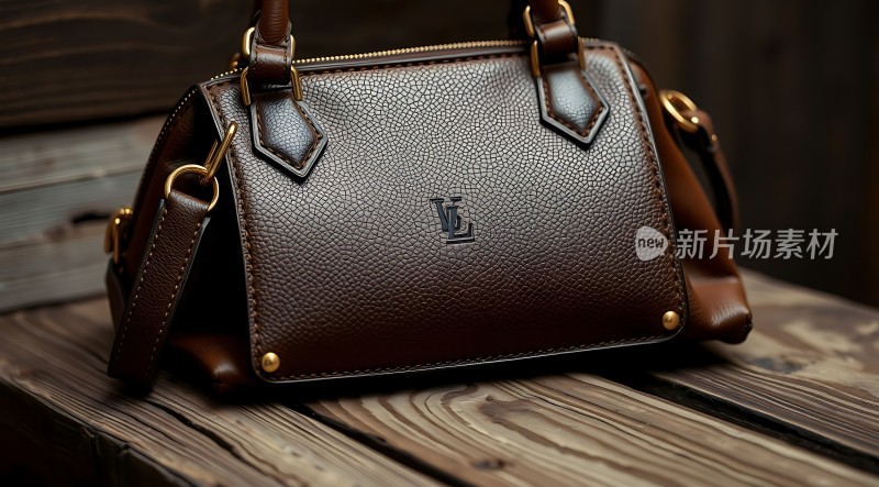 棕色LV手提包展示