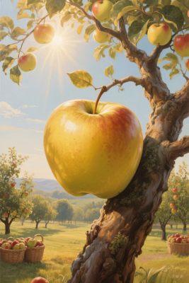 田园苹果树插画 田园苹果树插画