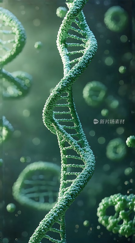 绿色螺旋DNA结构