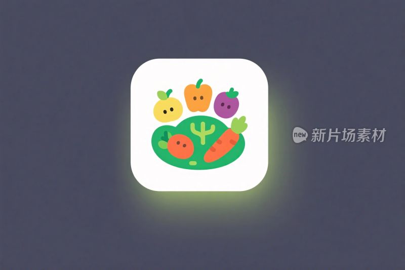 卡通蔬菜水果图标插画
