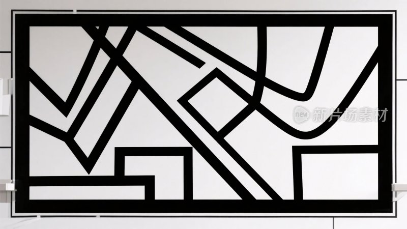 黑白几何抽象插画