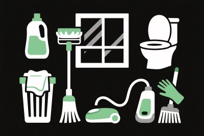 卫生间清洁用品插画 卫生间清洁用品插画