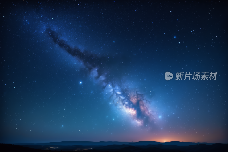 星空夜空中间一个乳白色物体高清背景图片