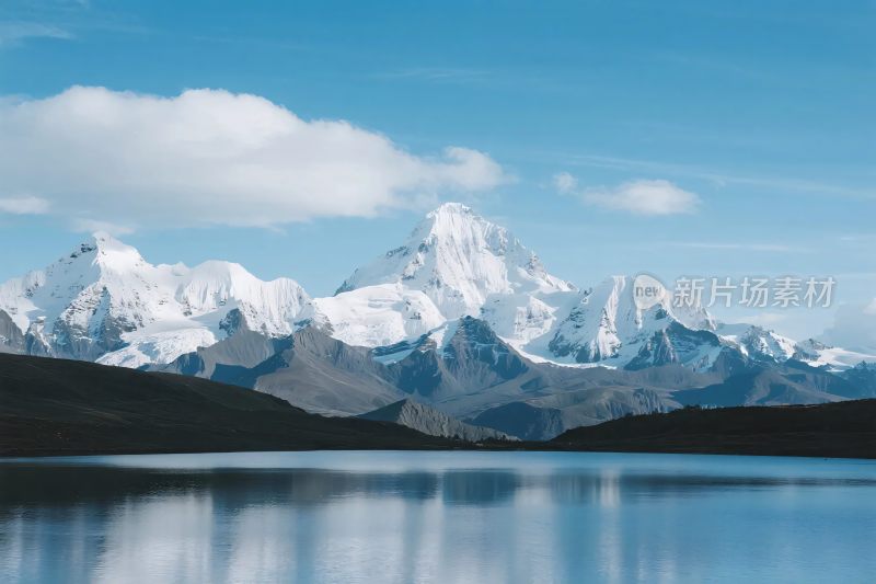 雪山湖泊自然风光