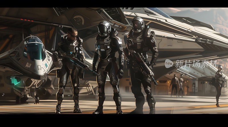 未来战士集结星际飞船前准备就绪